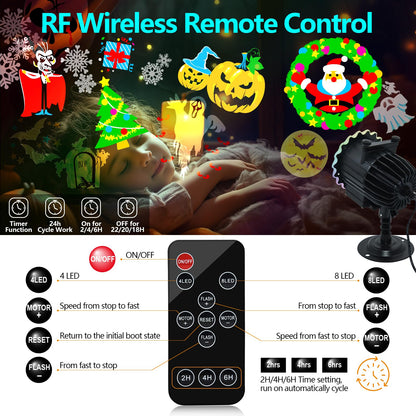 Halloween Decorations,MOSSNDAR 96 HD Patterns Halloween Christmas Projector Light Outdoor,Holiday Projector Light with RF Remote,Waterproof Landscape Lamp Projector for Garden Party,Xmas New Year Gift