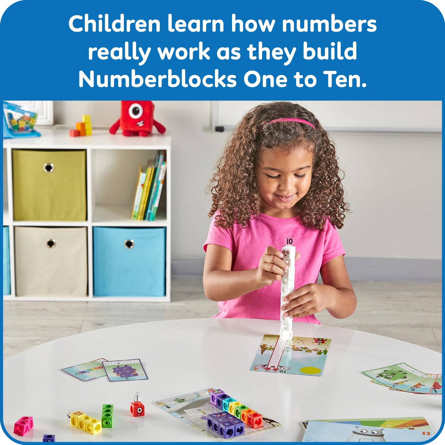 Learning Resources MathLink Cubes Numberblocks 1-10 Activity Set, Early Years Maths Learning, Build, Learn & Play in The Classroom & at Home