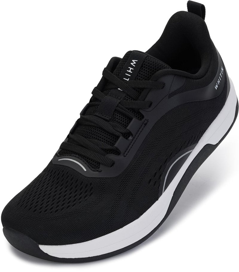 WHITIN Women's Zero Drop Width Wide Toe Box Road Running Shoes Size 11 Comfortable Slip Resistant Training Tennis Walking Sneaker Female 43 Black