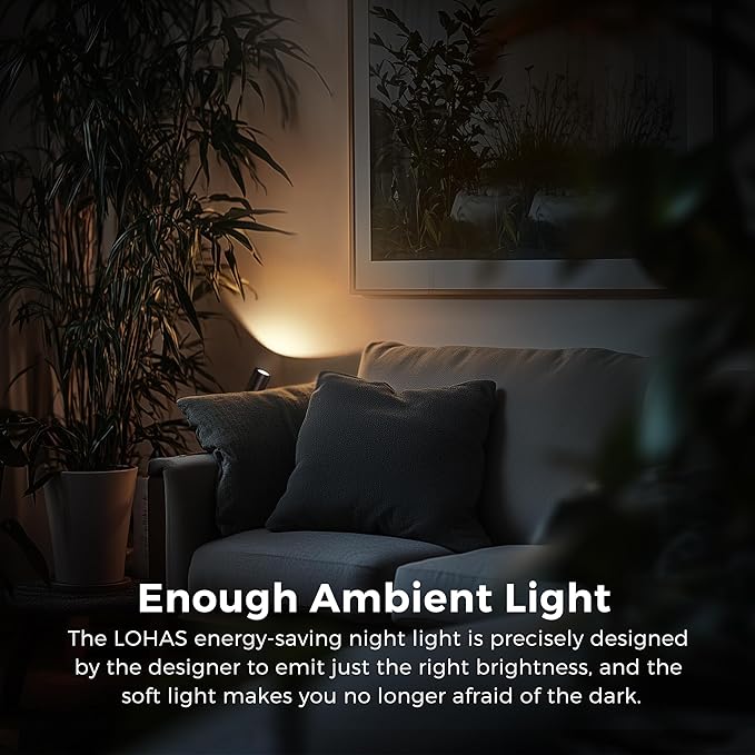 L LOHAS LED Night Lights Plug into Wall, [2-Pack] Rotatable Night Light with Dusk to Dawn Sensor, 0-100 LM Brightness Adjustable,Soft White 3000K Nightlight for Adults Bathroom Hallway Stairs