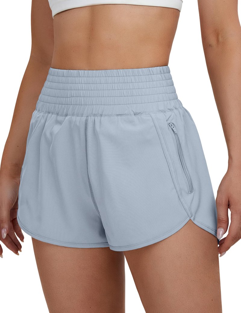 BMJL Women's High Waisted Athletic Shorts Pocket Workout Shorts Gym Sporty Running Shorts(S,Light grey371)