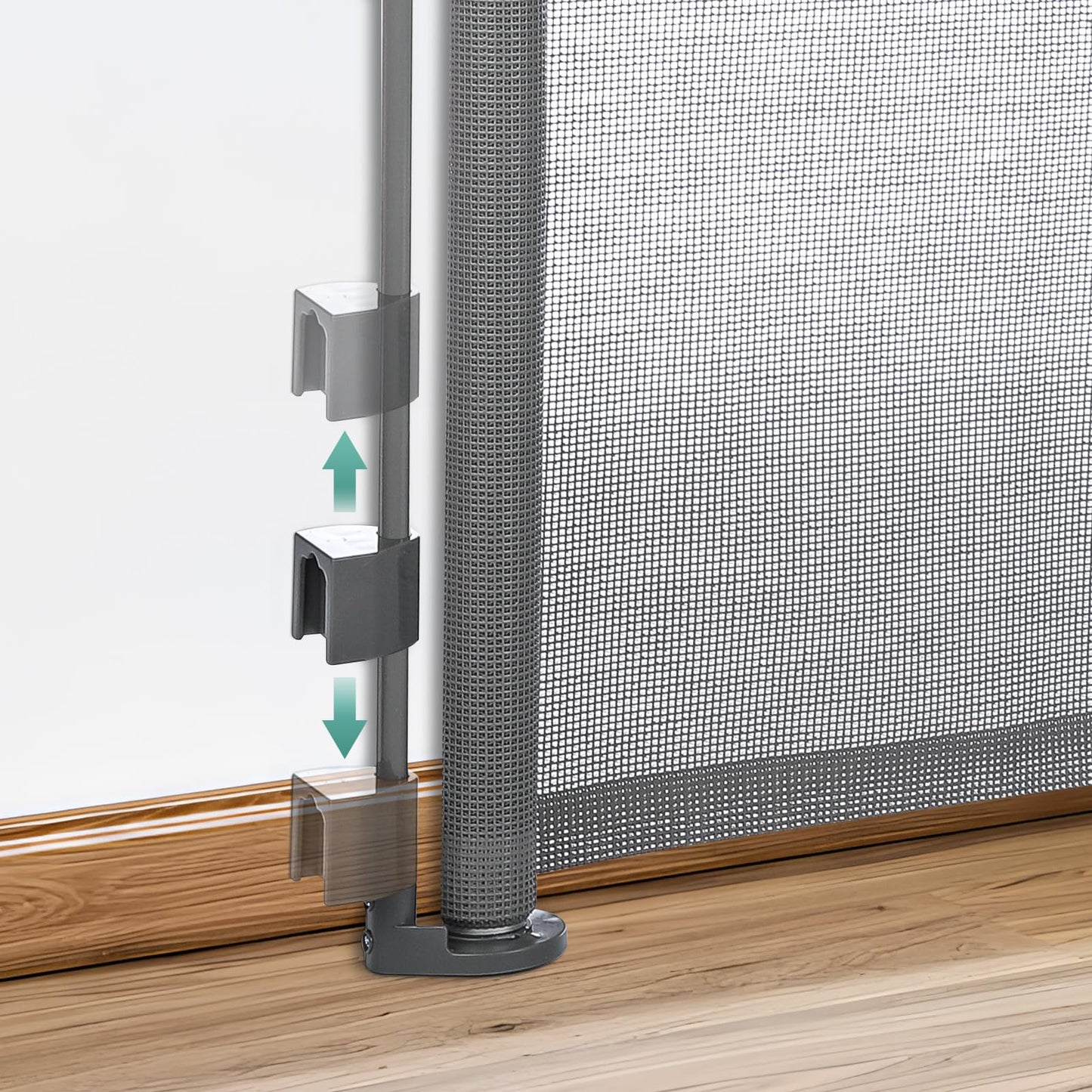 PetHot Stair Gate, Retractable Stair Gate for Babies and Pets, Baby Gate or Dog Gate, Extends up to 55" Wide, 33" Tall One Handed Operation, Baby Gate for Stairs/Doorways/Hallways/Outdoor(Grey)