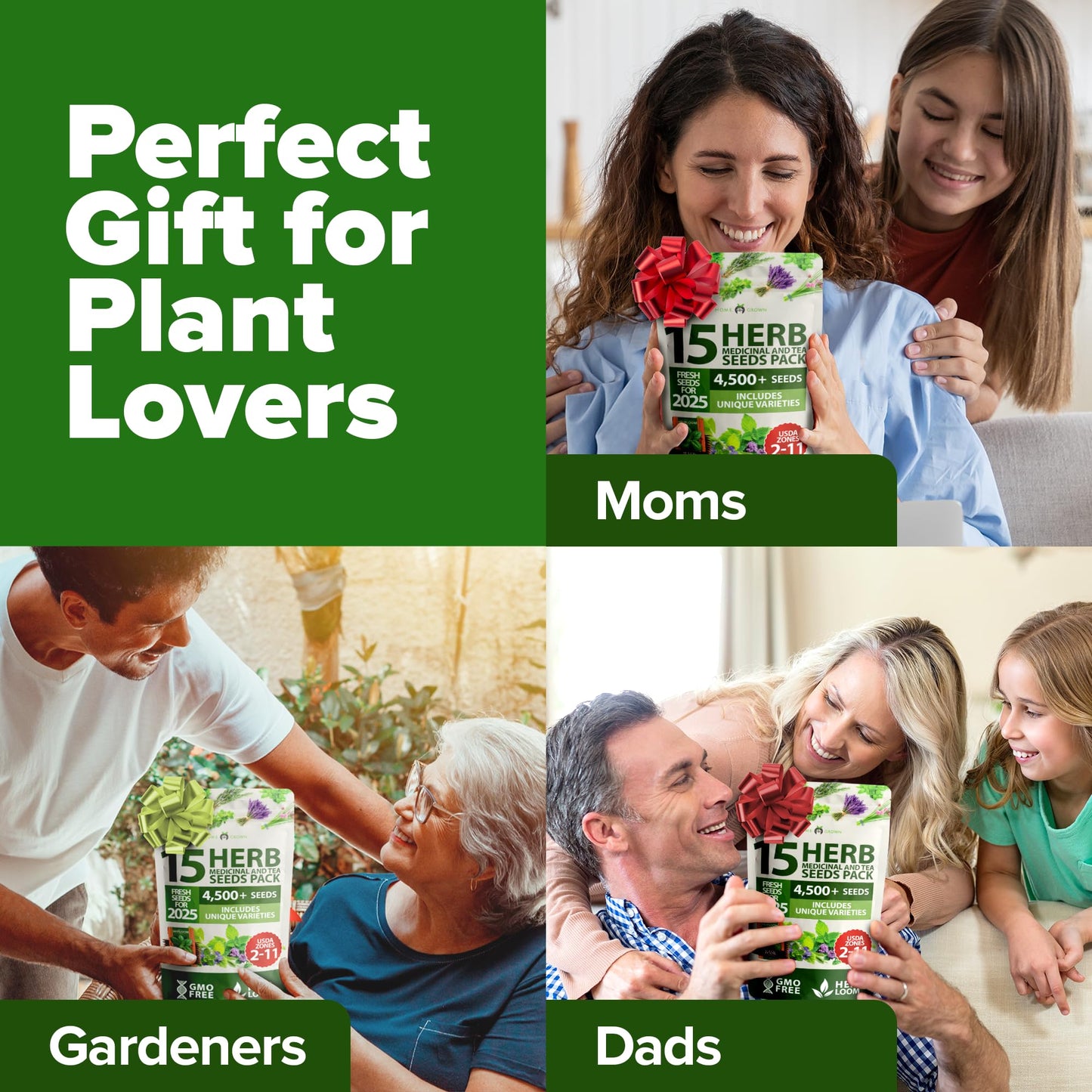 HOME GROWN 15 Herb Seeds for Planting 4,500+ Non-GMO Heirloom Seeds | Extra Large Variety Pack Herb Kit – Indoor Outdoor & Hydroponic | Culinary Seed Set | Grow Your Own Herbs | Gardening Gift