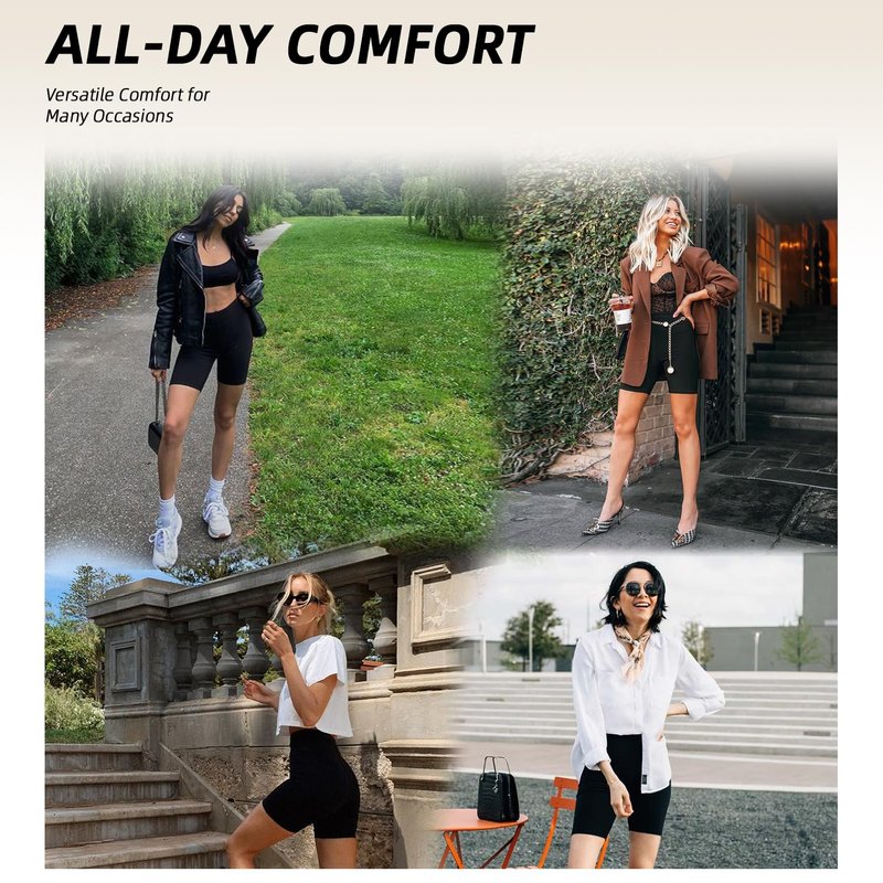 Ipletix 2 Pack Biker Shorts Women, 6" High Waisted Yoga Running Workout Spandex Shorts Black/Black