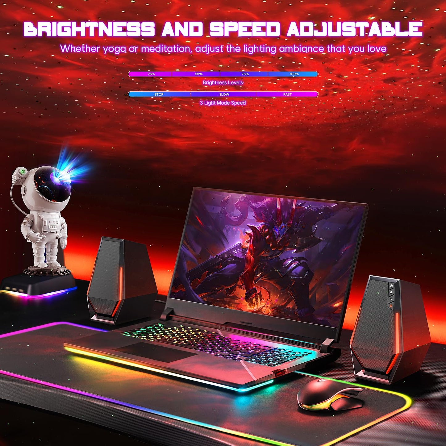 Astronaut Projector, LED Starry Sky Galaxy Projector, Night Light with Remote Control & Timer, Star Light Projector with Nabula Christmas Gift for Kids Adult for Bedroom, Room Decor, Party