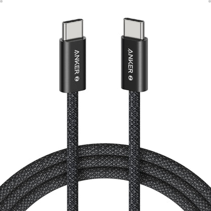 Anker Zolo USB C to USB C Cable, Braided and Dirt-Free Type-C Fast Charging Cable, Slim Connector, for iPhone 17 Series, MacBook (240W) (White, 3.3 FT)