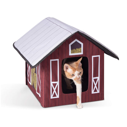 K&H Pet Products Outdoor Kitty House Cat Shelter (Unheated) Barn Design 19 X 22 X 17 Inches