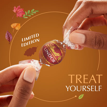 Lindt LINDOR Harvest Milk Assorted Chocolate Candy Truffles, Chocolates with Smooth, Melting Truffle Center, 15.2 oz. Bag