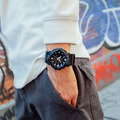 Casio Men's 'G Shock' Quartz Resin Casual Watch, Color:Black (Model: GA-700-1BDR)