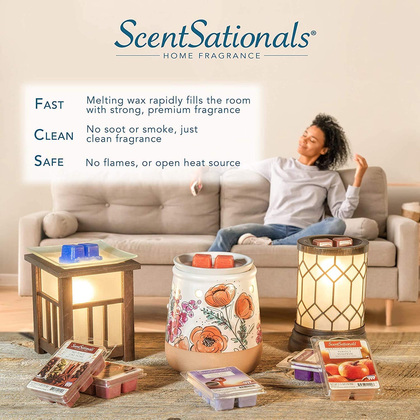 Scentsationals Wax Melt Warmer, Wax Warmer for Scented Wax Melts - Halloween Collection Tabitha - Candle Wax Melter for Fragrance Cubes and Tarts