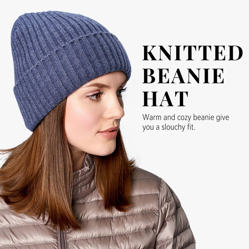 OZERO Knit Beanie Winter Hat, Thermal Thick Polar Fleece Snow Skull Cap for Men and Women