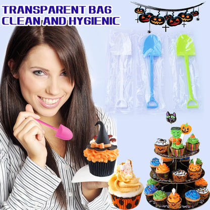 OaaXbbECco Novelty Mini Shovel Shape Spoons Cute Disposable Plastic Dessert Spoons