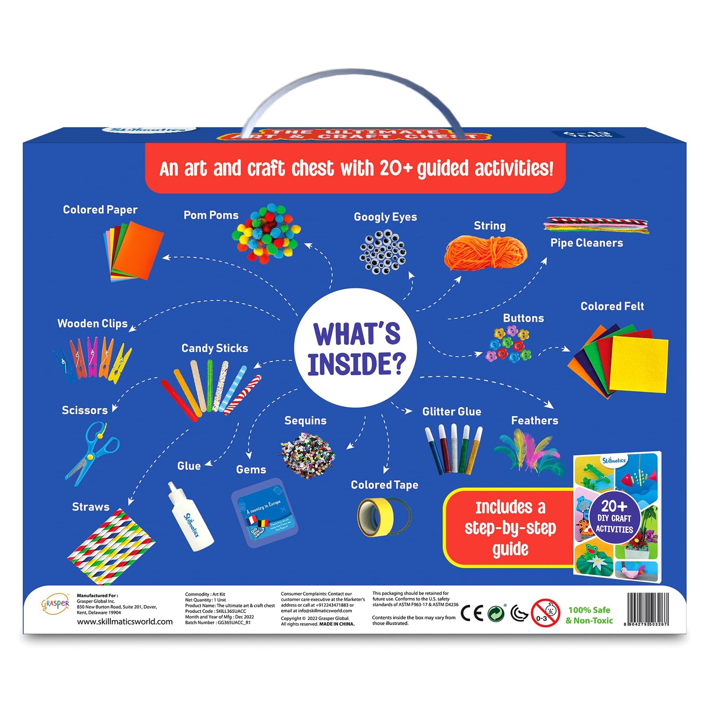 Skillmatics Ultimate Art & Craft Kit for Kids - 2000+ Pieces, DIY Craft Supplies with Step-by-Step Guide, Creative Activity Set & Gifts for Girls & Boys Ages 6, 7, 8, 9, 10, 11, 12, 13