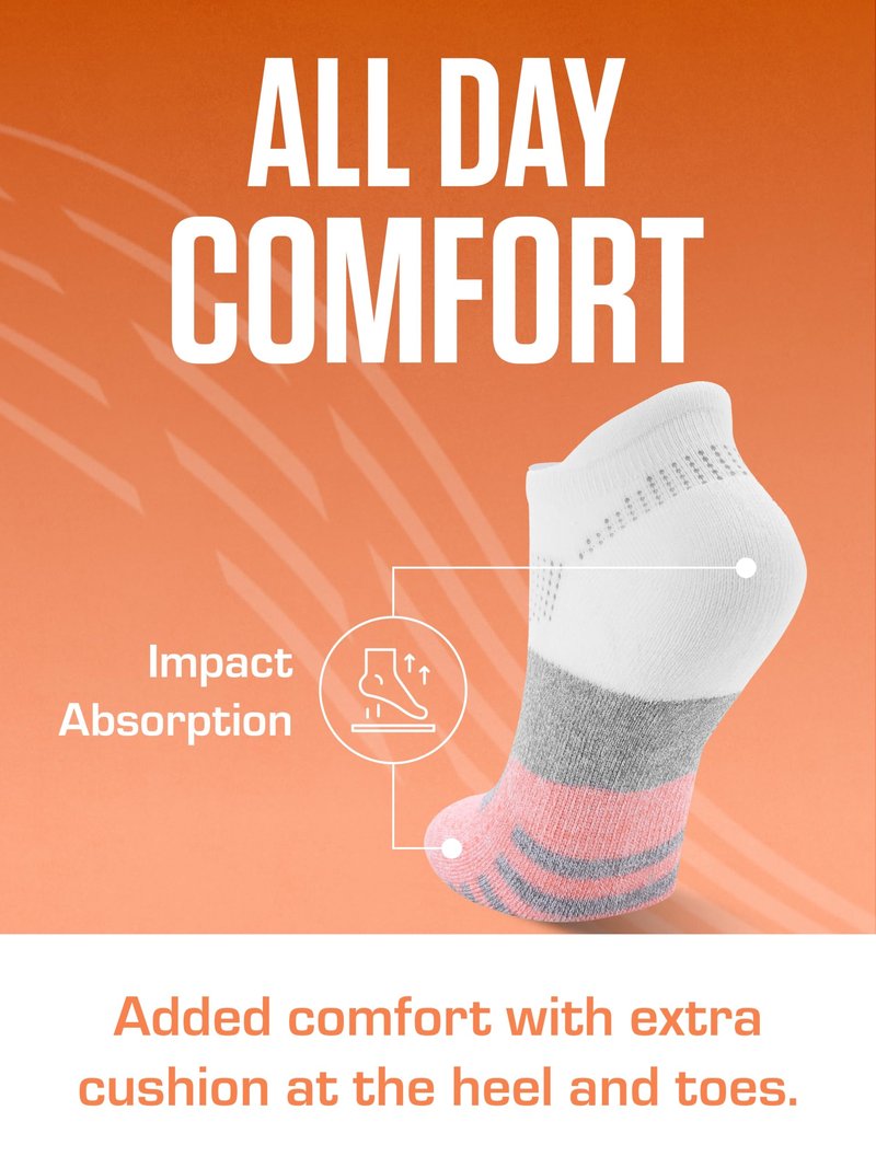 SOF SOLE Women's Performance No-Show Socks (Multi-pack) - Ultra-Soft Rayon - Arch Band Support, Cushioned Heel, Toe & Tab - Breathable, Keeps Feet Dry & Fresh - Flexible Fit for All-Day Wear