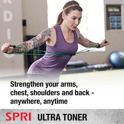 SPRI Ultra Toner Figure 8 Resistance Band with Padded Handles Great for Stretch, Exercise, Fitness Training, Yoga, Resistance Weights, Therapy, Gym or Home Workout Equipment.