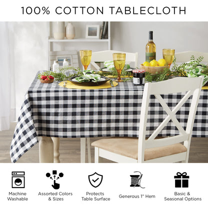 DII Tartan Plaid Collection Holiday Dining Table & Kitchen Décor, Rectangle Christmas Tablecloth, 60x104, Red, Green & White