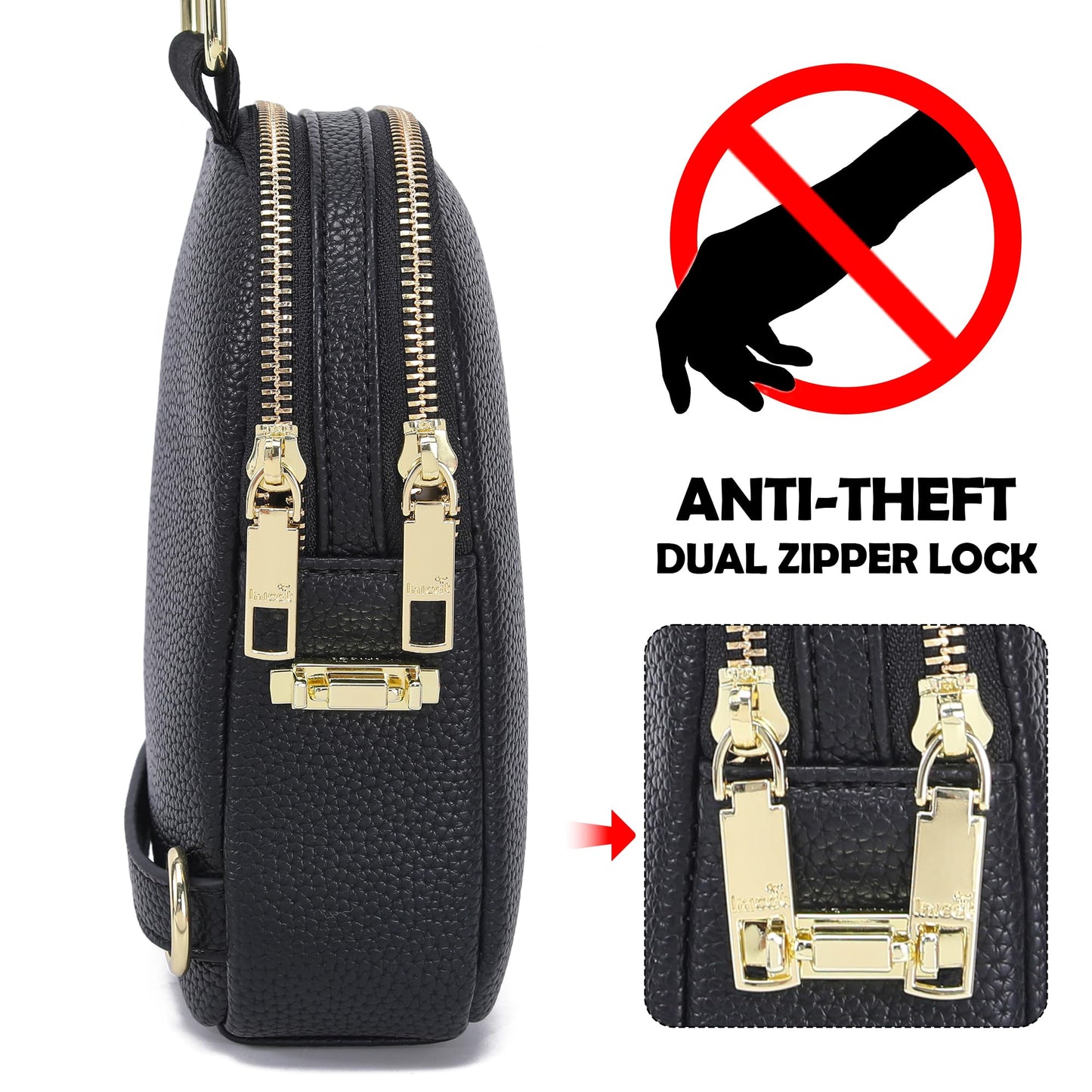 INICAT Anti Theft Crossbody Bags for Women Travel Small Sling Bags Cross Body Bag Purses for Woman