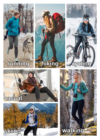 BALEAF Women's Fleece Lined Leggings Water Resistant Winter Clothes Running Tights Cold Weather Hiking Pants Zip Pockets