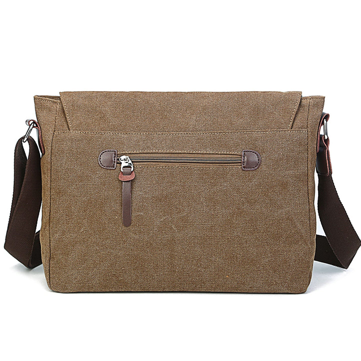 XFLYP Messenger Bag Mens, Men Shoulder Bags Canvas Satchel Cross Body Messenger School Working Satchel Briefcase, with Multiple Pockets for Work, School, Traveling and Daily Use, Brown
