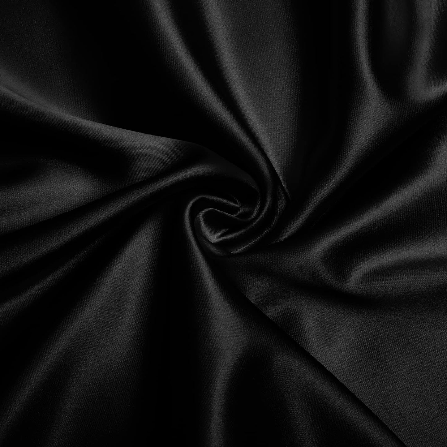 VACVELT Charmeuse Satin Fabric by The Yard, 60 Inch Wide Black Satin Fabric Shiny & Soft Cloth Fabric, Silky Satin Fabric for Bridal Dress, Wedding Decorations, Crafts, Sewing, Draping (5 Yards)