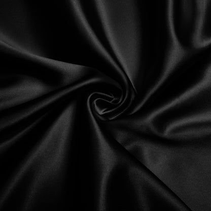 VACVELT Charmeuse Satin Fabric by The Yard, 60 Inch Wide Black Satin Fabric Shiny & Soft Cloth Fabric, Silky Satin Fabric for Bridal Dress, Wedding Decorations, Crafts, Sewing, Draping (5 Yards)