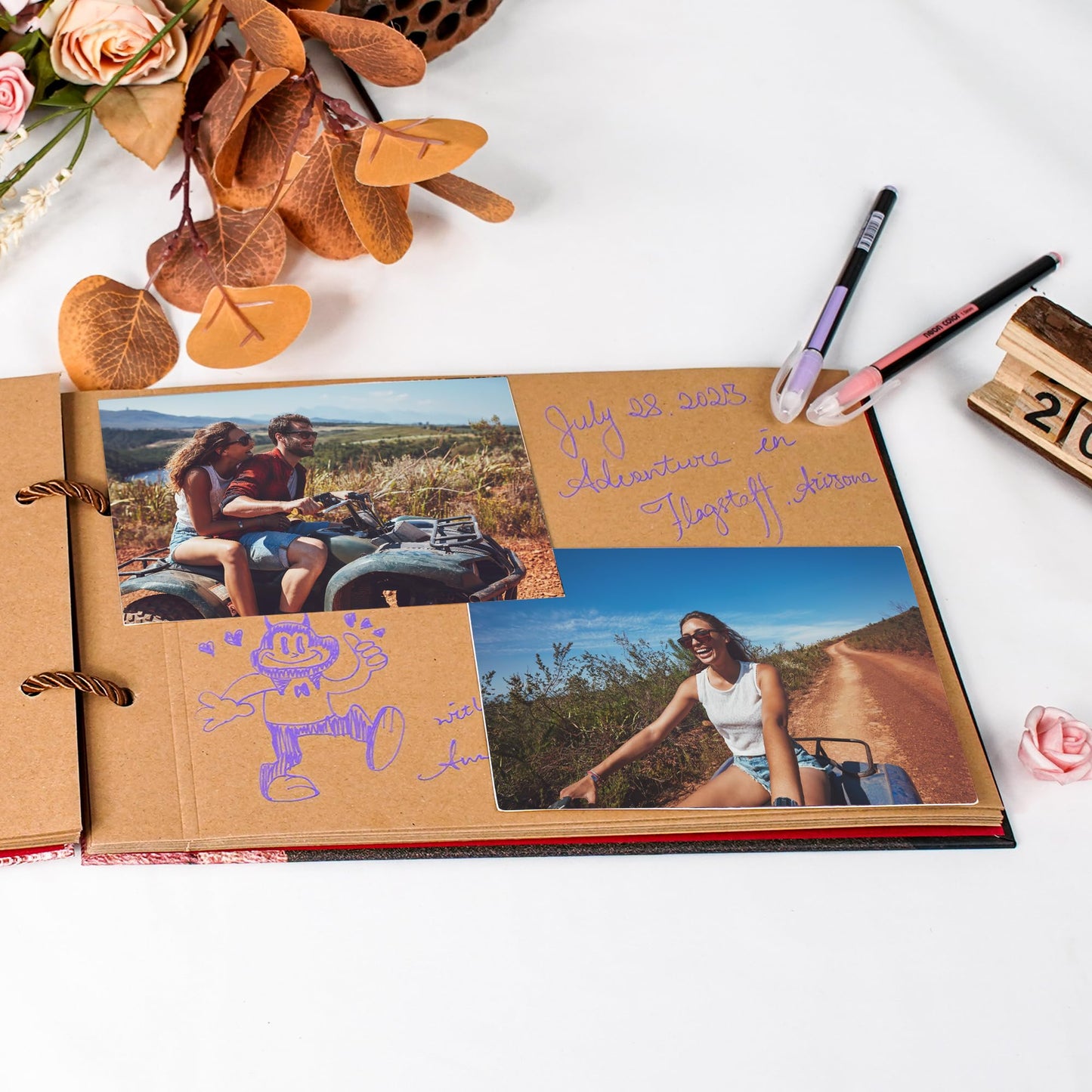 Vienrose Our Adventure Book Scrapbooks Album Up Movie Scrap Photo Book Embossed Words with Luxury DIY Kit for Couples＆Men Boyfriend