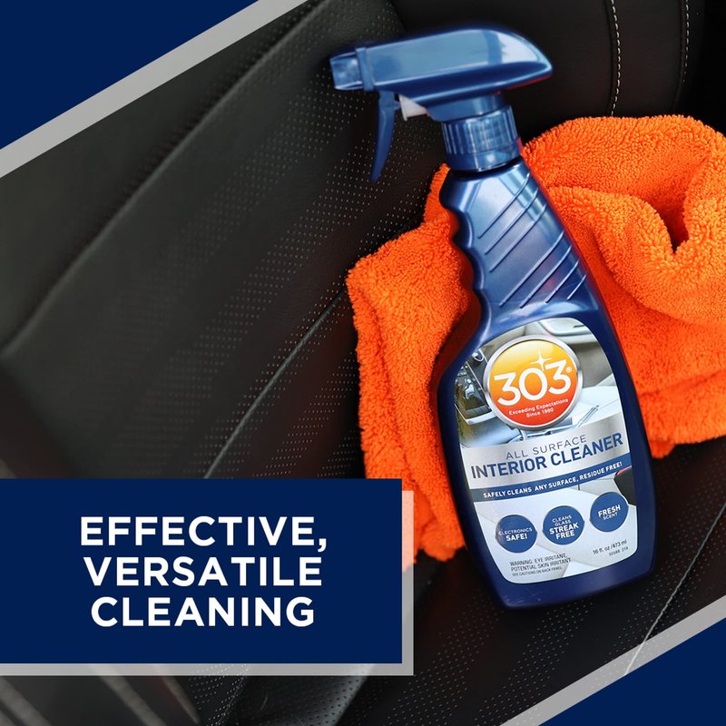 303 Products Interior Cleaner for Cars, All-Surface Auto Cleaner – Safe on Touch Screens & LCD, Residue-Free, Streak-Free Finish for Glass & Dash, 16 oz
