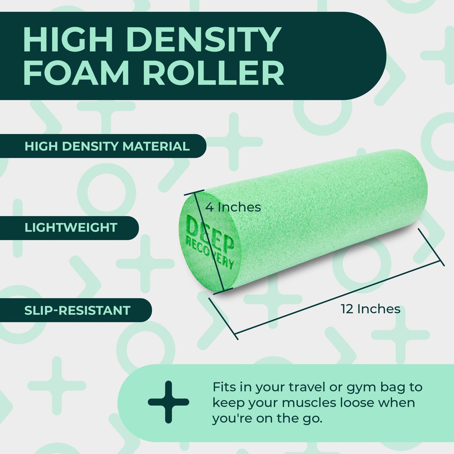 Deep Recovery Soft Foam Roller – Travel Size Back Roller for Back, Legs, and Shoulders – Deep Tissue Massage for Myofascial Release, Exercise & Yoga