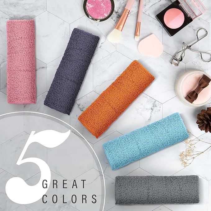 DecorRack 10 Pack 100% Cotton Wash Cloth, Luxurious Soft, 12 x 12 inch Ultra