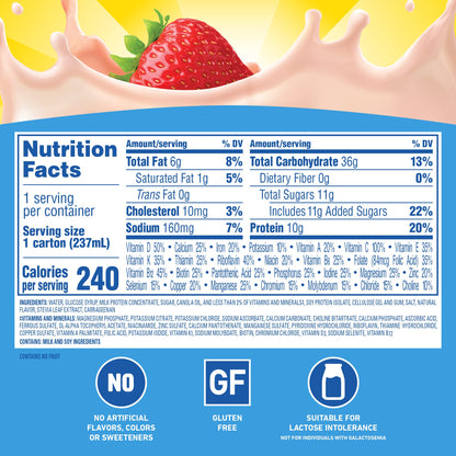 Carnation Breakfast Essentials Ready-to-Drink,Strawberry, 8 FL OZ Carton (Pack of 24)