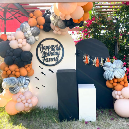 169Pcs Halloween Balloons Garland Kit for Parties - Orange Apricot Off-White Balloons Arch Kit for Baby Shower, Birthday, Halloween