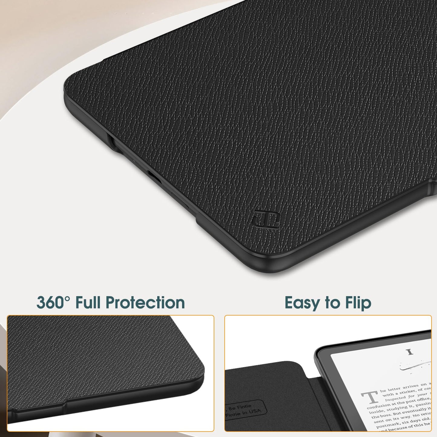 FINTIE Case for 7" All-New Kindle Paperwhite (12th Generation-2024) & Kindle Colorsoft Signature Edition, Slim Lightweight Shell PU Leather Protective Cover with Auto Sleep/Wake, Black