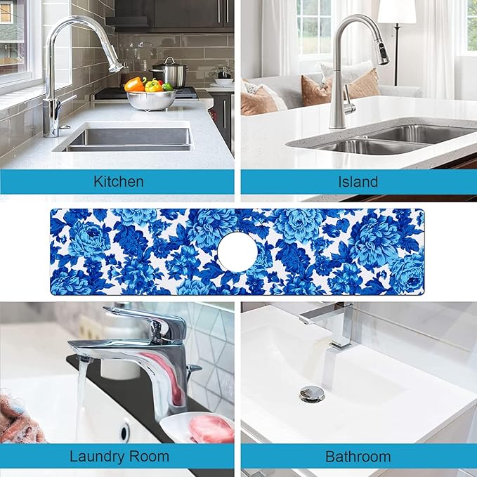 Kitchen Sink Splash Guard Faucet Mat Super Absorbent Fast Drying Mat Sink