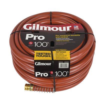Gilmour Pro Commercial 3/4" x 100' Heavy Duty Water Hose, Durable and Kink Resistant 100 ft Garden Hose