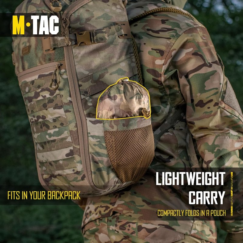 Tactical Rain Poncho - Waterproof Ripstop Military Shelter | Ideal for Camping, Hiking & Outdoor Activities