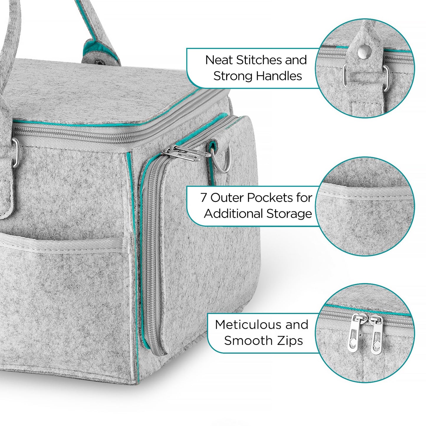 HBlife Baby Diaper Caddy Organizer, Nursery Storage Bin, 16" x 10" x 7" Large Portable Basket Shower Gift Newborn Essentials Baby Registry Must Haves Items-Green