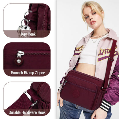 NEWIROVE Women's Cross-Body Bags Shoulder Bags Women Satchel Bag Messenger Bag Cross Over Body Bags Crossbody Bags for Women Lady, Shopping, Working and Travel,Red