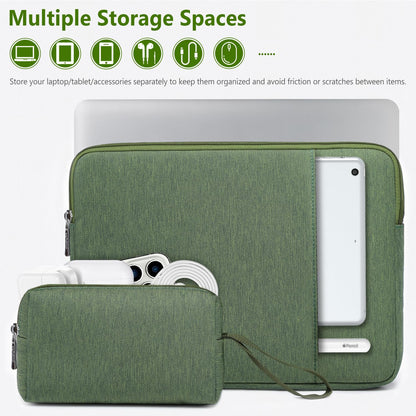 HYZUO 13 Inch Laptop Sleeve Bag Set for MacBook Air 13 M4/M3/M2/M1 2025-2018, MacBook Pro 13 M2/M1 2025-2016, iPad Pro/Air 13, XPS 13, Surface Pro, NoteBook Case for 12"-13" Tablet, Grass Green