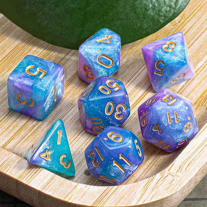 CiaraQ DND Polyhedral Dice Set with a Black Dice Bag for D&D RPG MTG Role Playing Table Games