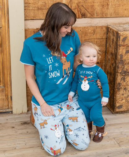 Lazy One Let It Snow Christmas Matching Family Pajamas, Matching Christmas PJs for Family Including Baby & Kids, Teens, Adults and Dog