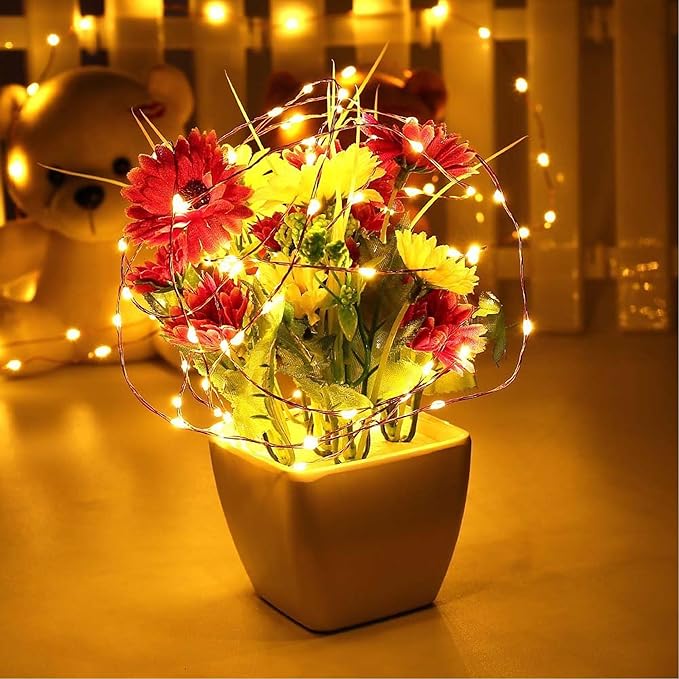 Joomer Battery String Lights, 4 Pack Total 64FT 200 LED Battery Operated String Light, Twinkle Fairy Lights with Timer for Home, Garden, Store, Party, Holiday, Indoor Decor(Warm White)