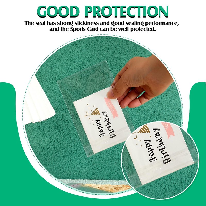 Marspark 300 Pcs Graded Card Sleeves Resealable Card Sleeves Universal Fit Protective Slab Bags Compatible with SGC and More Soft Polypropylene Prevents Scratches,Scrapes Etc
