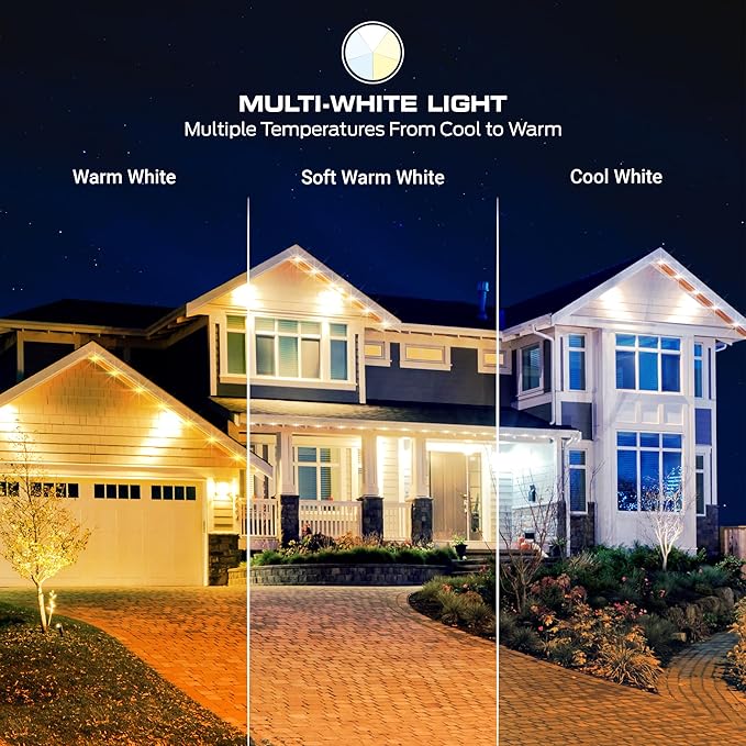 Monster Smart Permanent Outdoor Lights, 150ft, 108 LED Eaves Lights, RGB+IC+WW, Weather & Water Resistant, App & Voice Control, Compatible with Alexa & Google, Halloween, Christmas, Year-Round