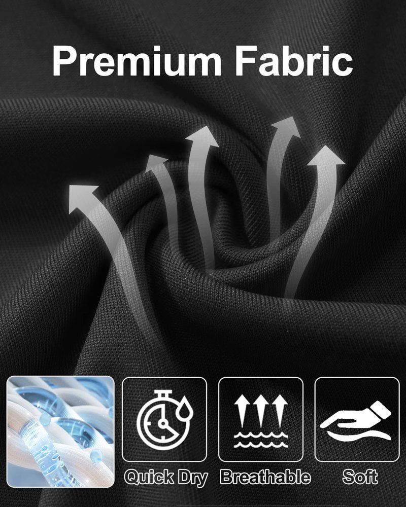 MAGCOMSEN Shirts for Men Long Sleeve UV Shirts Sun Shirts Swim Shirt Rashguard Workout UPF 50 Shirts Black,3XL
