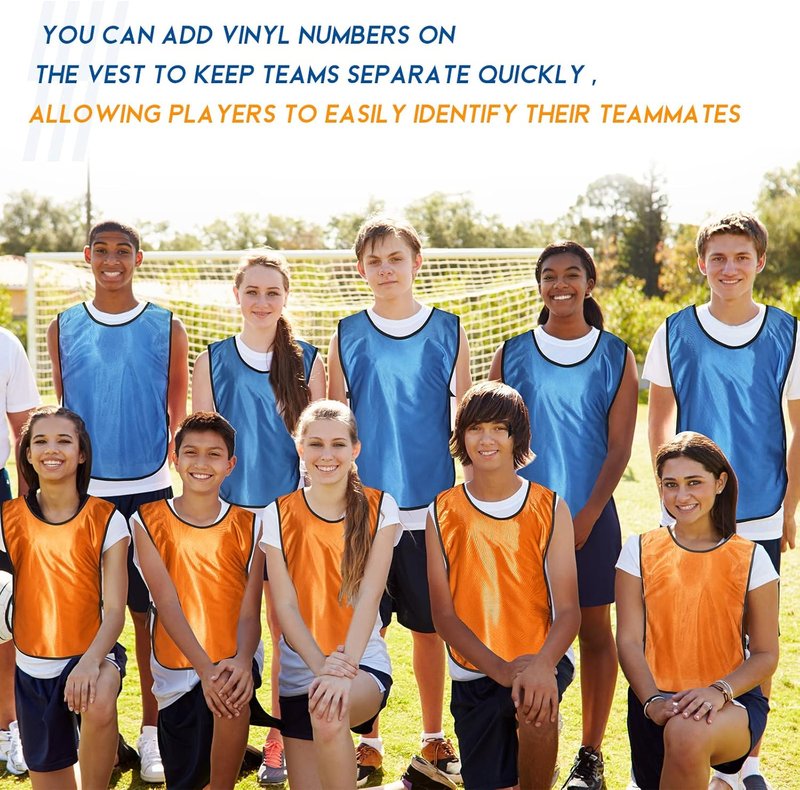 Hercicy 24-Pack Soccer Pinnies Vests - Mercerized Fabric Training Jerseys for Youth & Adults | Multi-Sport Practice