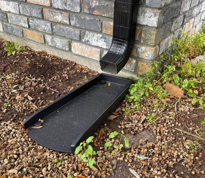 Jamphaza 2 Pack Gutter Downspout Extensions, Rain Gutter Downspout Splash Block, Down Spout Extender, Drain Gutter Guard Diverter, Splash Guards Rainwater Drainage 24" (Black 2Pack)