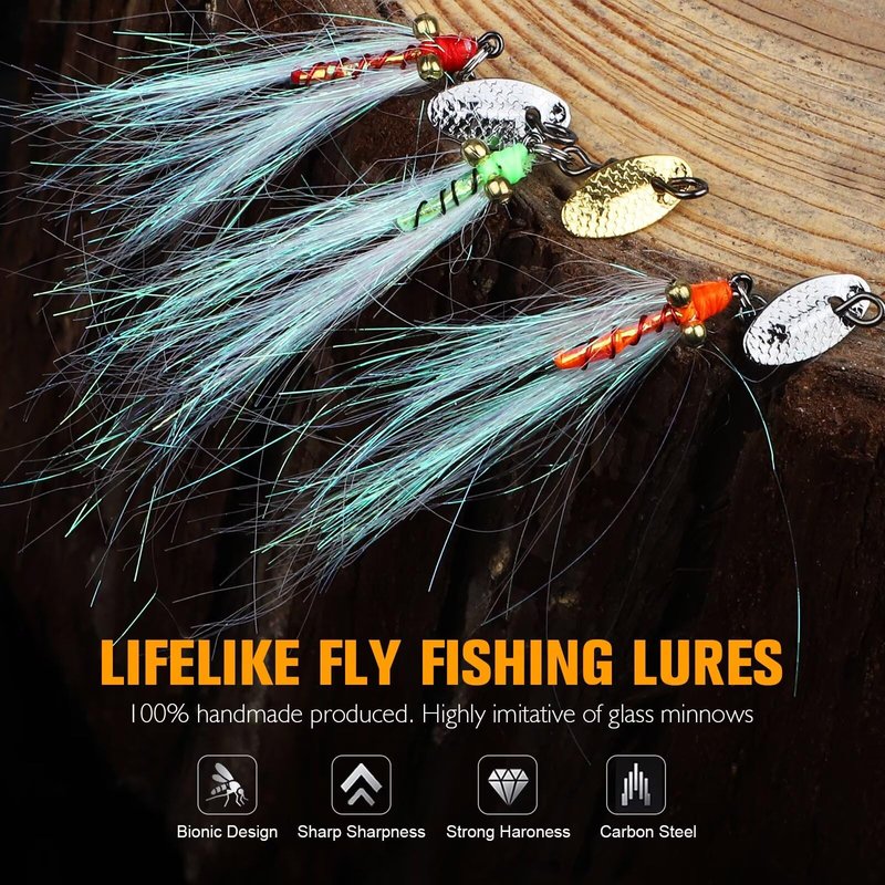 Dovesun Fly Fishing Lures Crazy Charlie Fly Fishing Flies Wet Fishing Lures Fishing Spinner for Bass Sunfish Pike Trout Flies Fly Fishing Accessories #10 5PCS