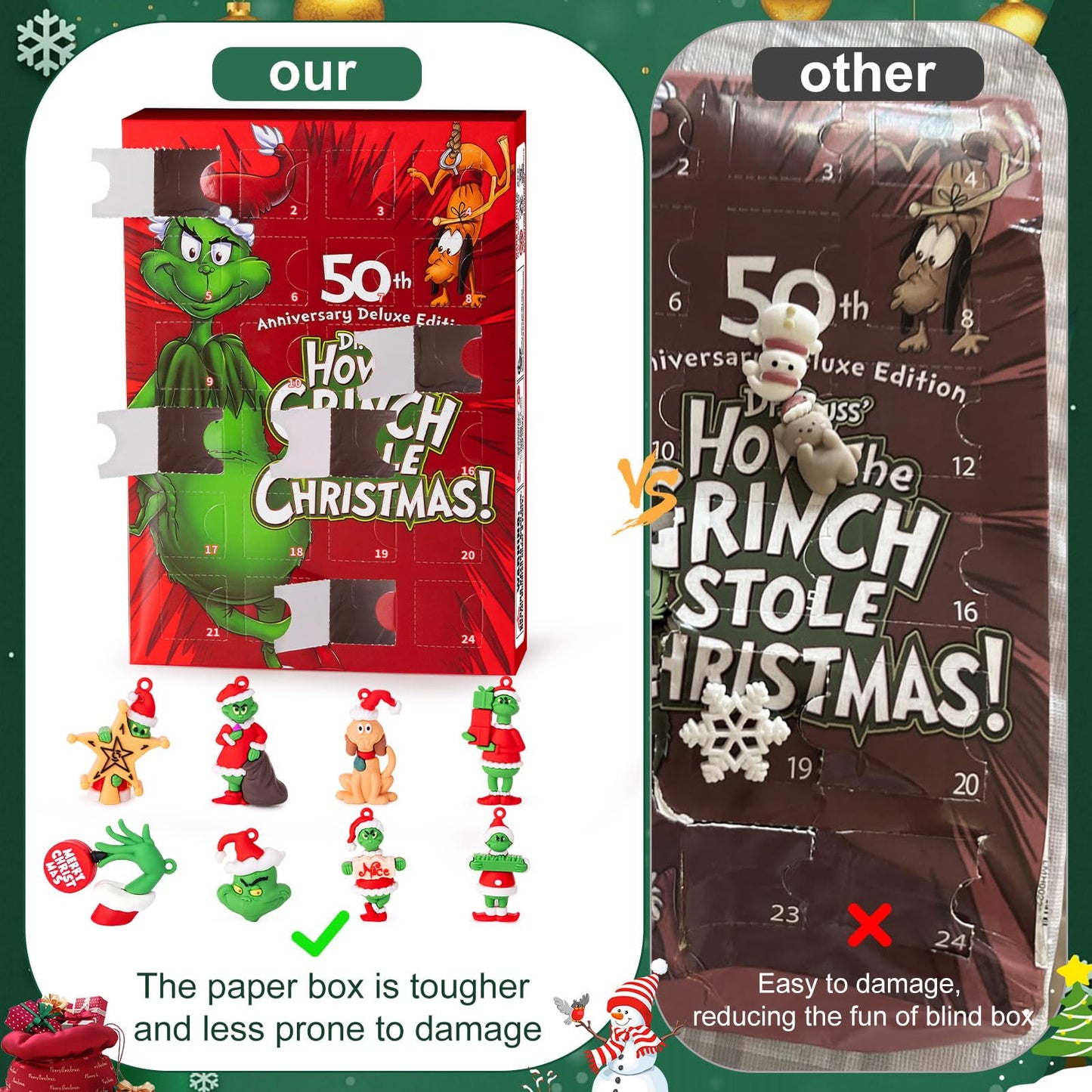 Christmas Advent Calendar 2025, 24 Day Countdown Calendar with 24 Pcs Doll Collectible for Kids Adult Teens