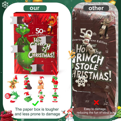 Christmas Advent Calendar 2025,Christmas Vacation Countdown Calendars,Christmas Tree Ornaments Stocking Stuffers Gifts with 24 pcs Collectible Doll Figures for Kids and Adults