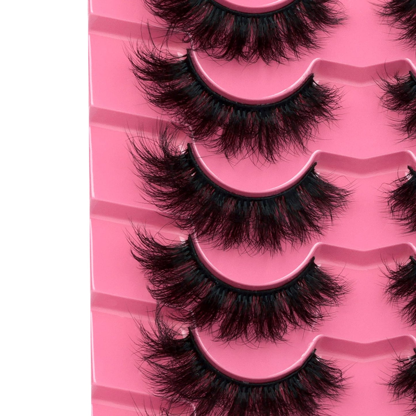 Mink Lashes 8D False Eyelashes Wispy Eye Lashes Cat-Eye Long 18 MM Dramatic FANXITON 7 Pairs Pack Volume Thick Faux Mink Lashes Multipack